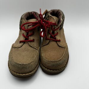 UGG Kids Tan Boots with Red Laces